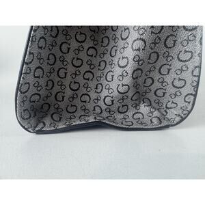 Guess Handbag Womens Black Gray Monogram Purse Top Handle Small Logo Bag Stylish